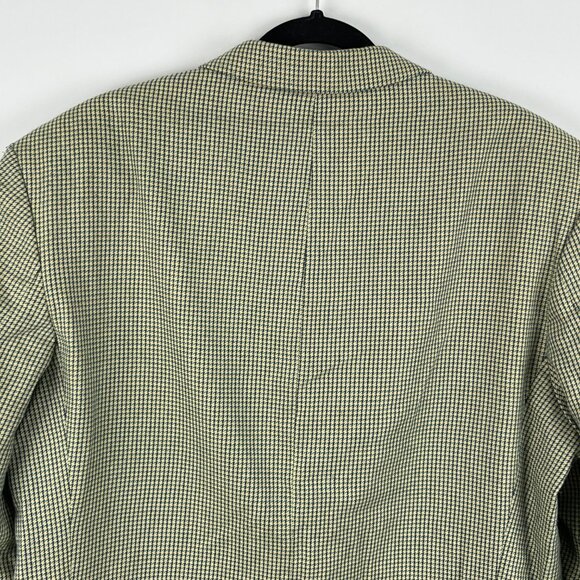 Stones Classics Blazer Jacket Size 42 Beige Green Houndstooth 2 Button Single Br - Picture 7 of 9